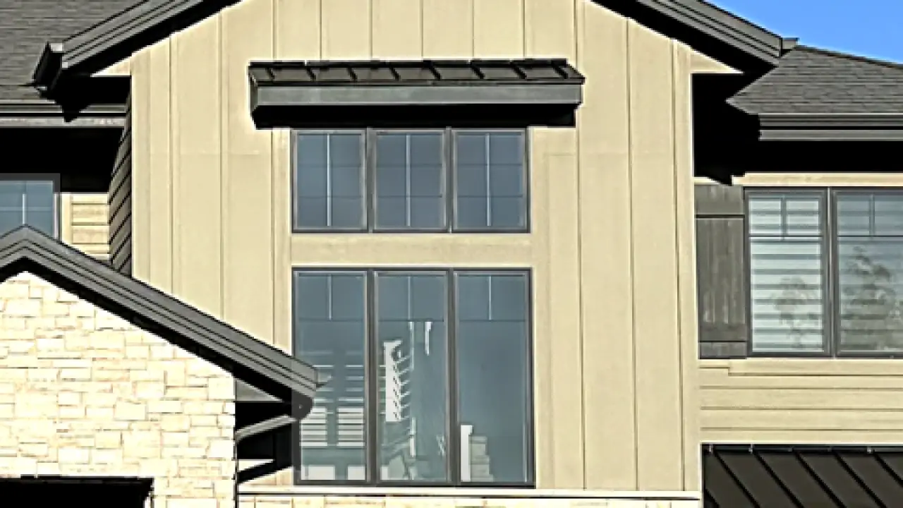 Dull, hazy windows on a house